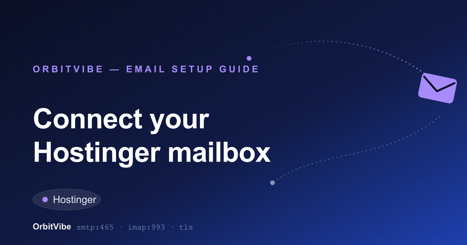 Illustration: connecting a Hostinger mailbox to OrbitVibe
