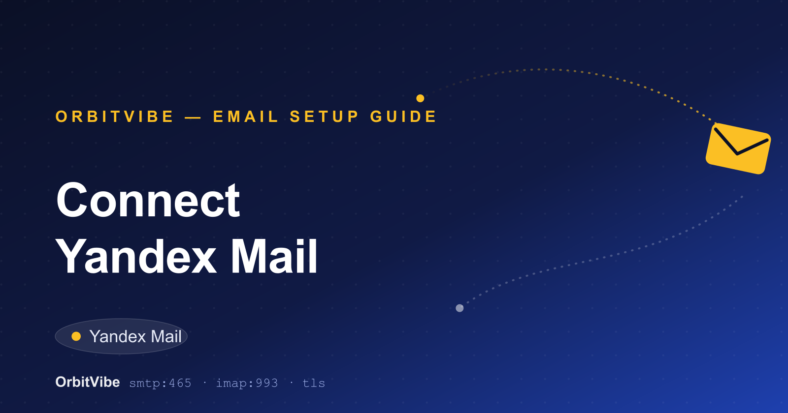 Illustration: connecting Yandex Mail to OrbitVibe